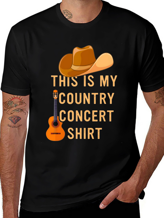 Country Concert T-Shirt - Cowboy Hat & Guitar Design