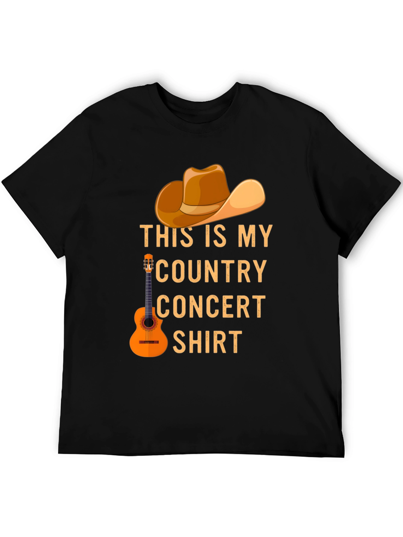 Country Concert T-Shirt - Cowboy Hat & Guitar Design