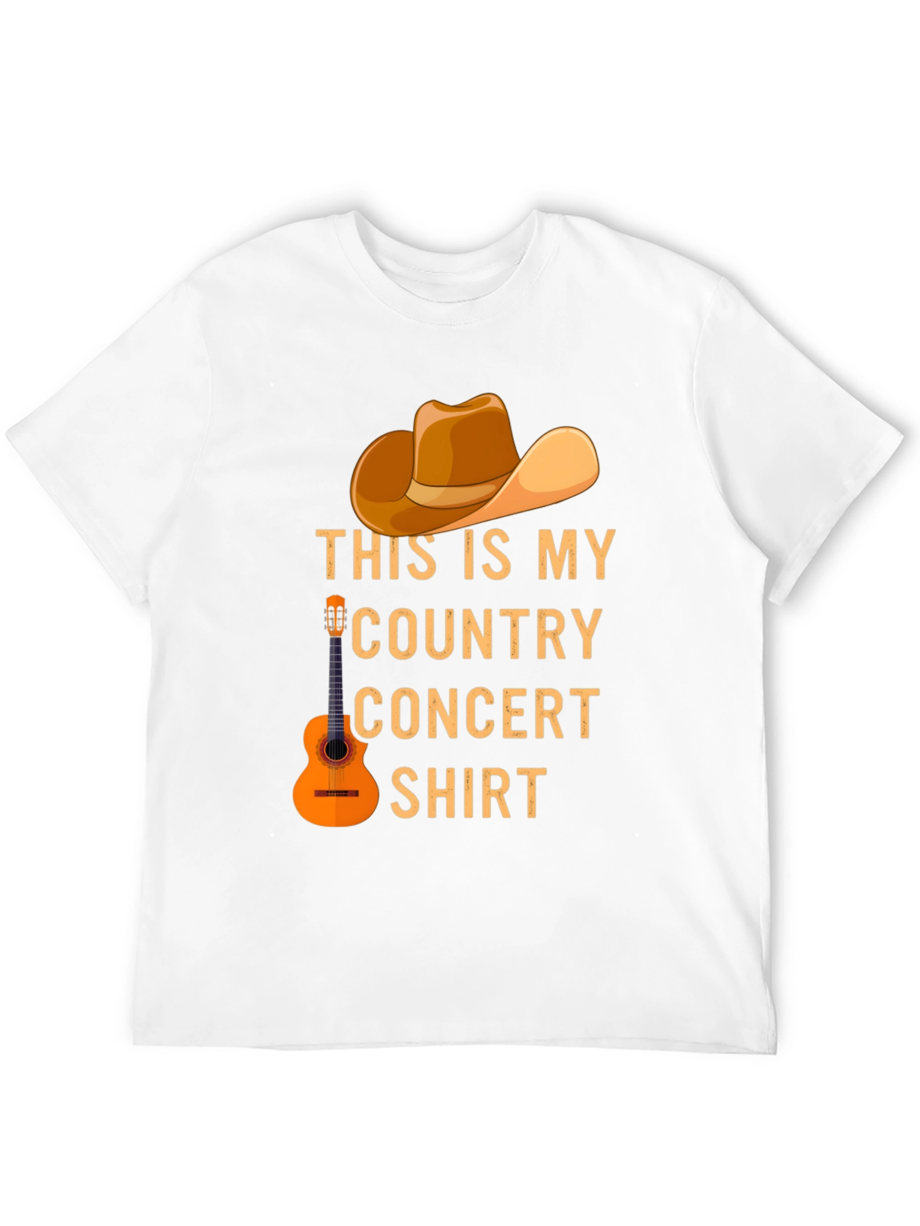 Country Concert T-Shirt - Cowboy Hat & Guitar Design