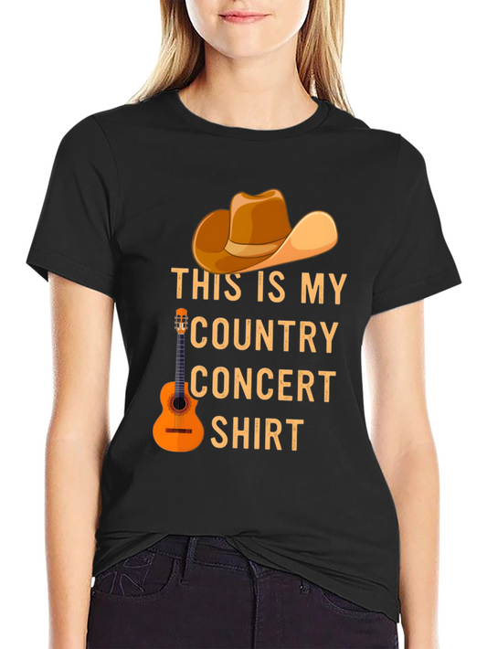 Country Concert T-Shirt - Cowboy Hat & Guitar Design