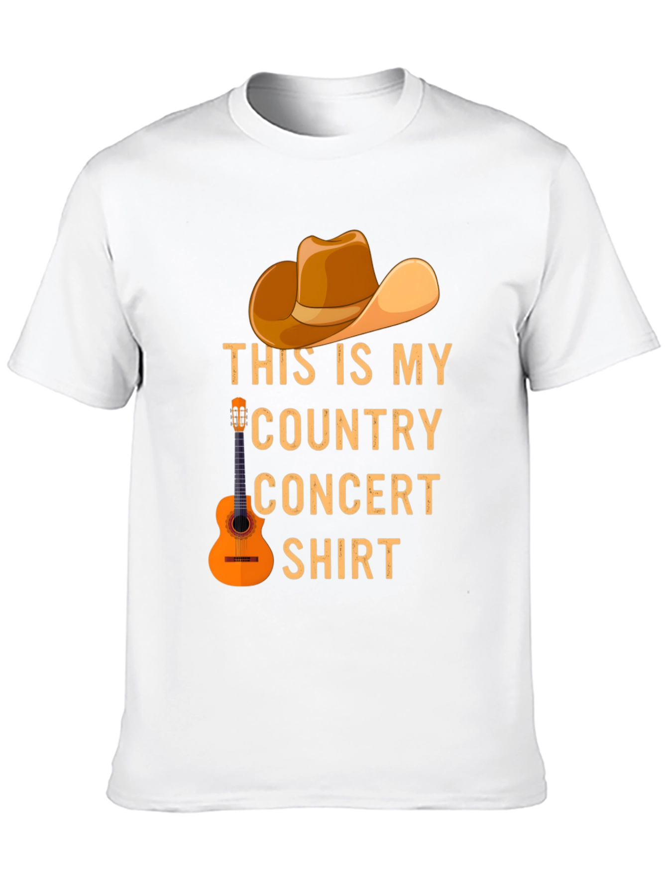 Country Concert T-Shirt - Cowboy Hat & Guitar Design