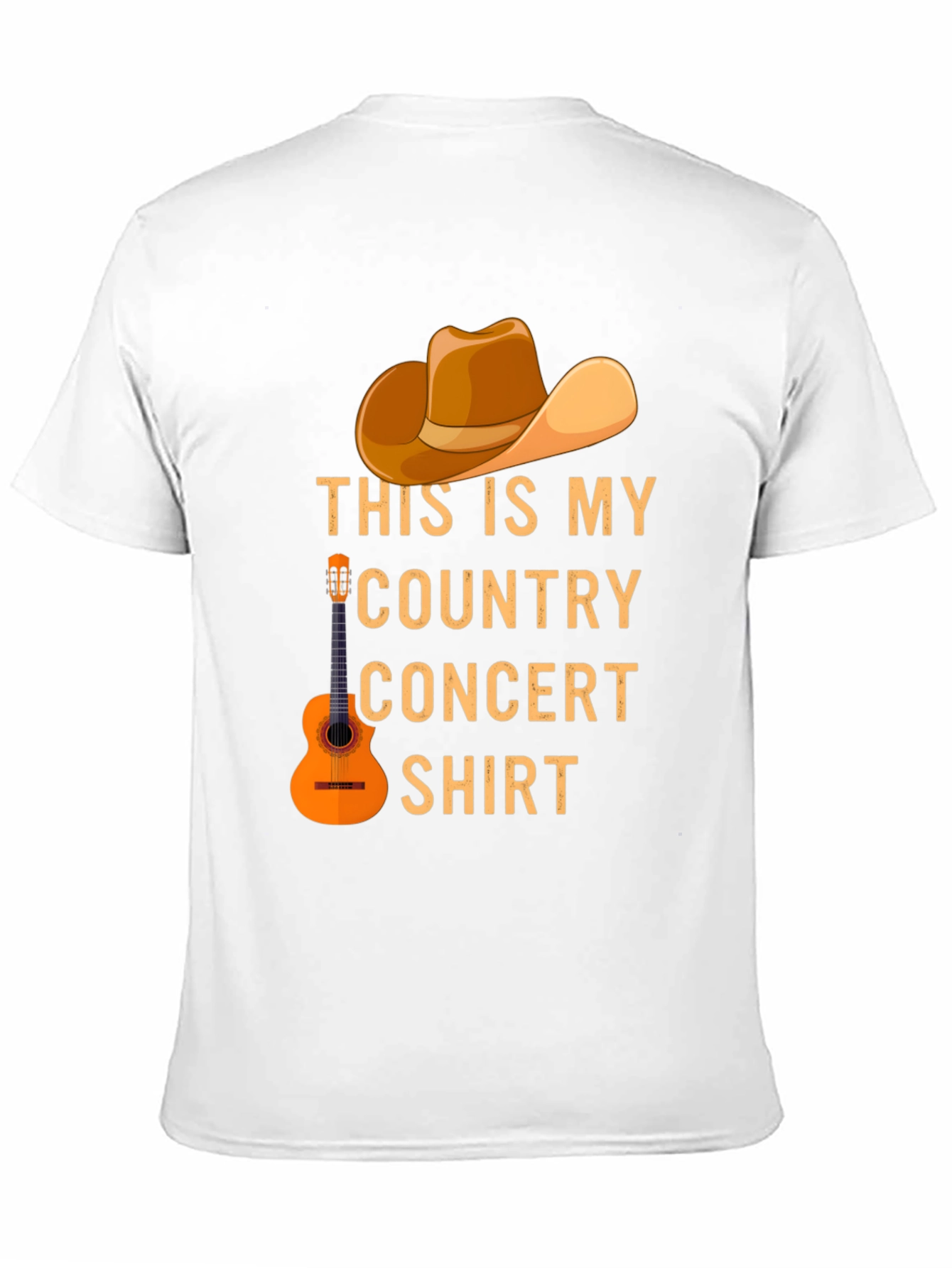Country Concert T-Shirt - Cowboy Hat & Guitar Design