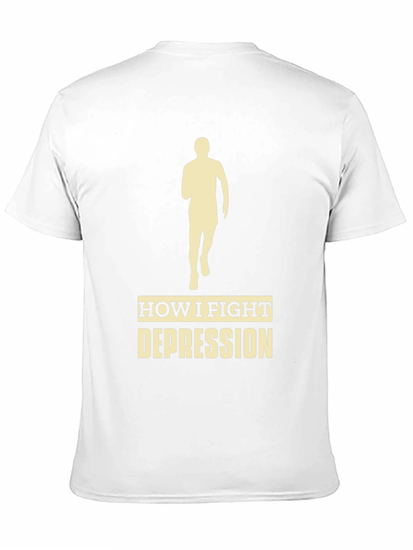 Fight Depression Tee - Running Silhouette Motivation Shirt