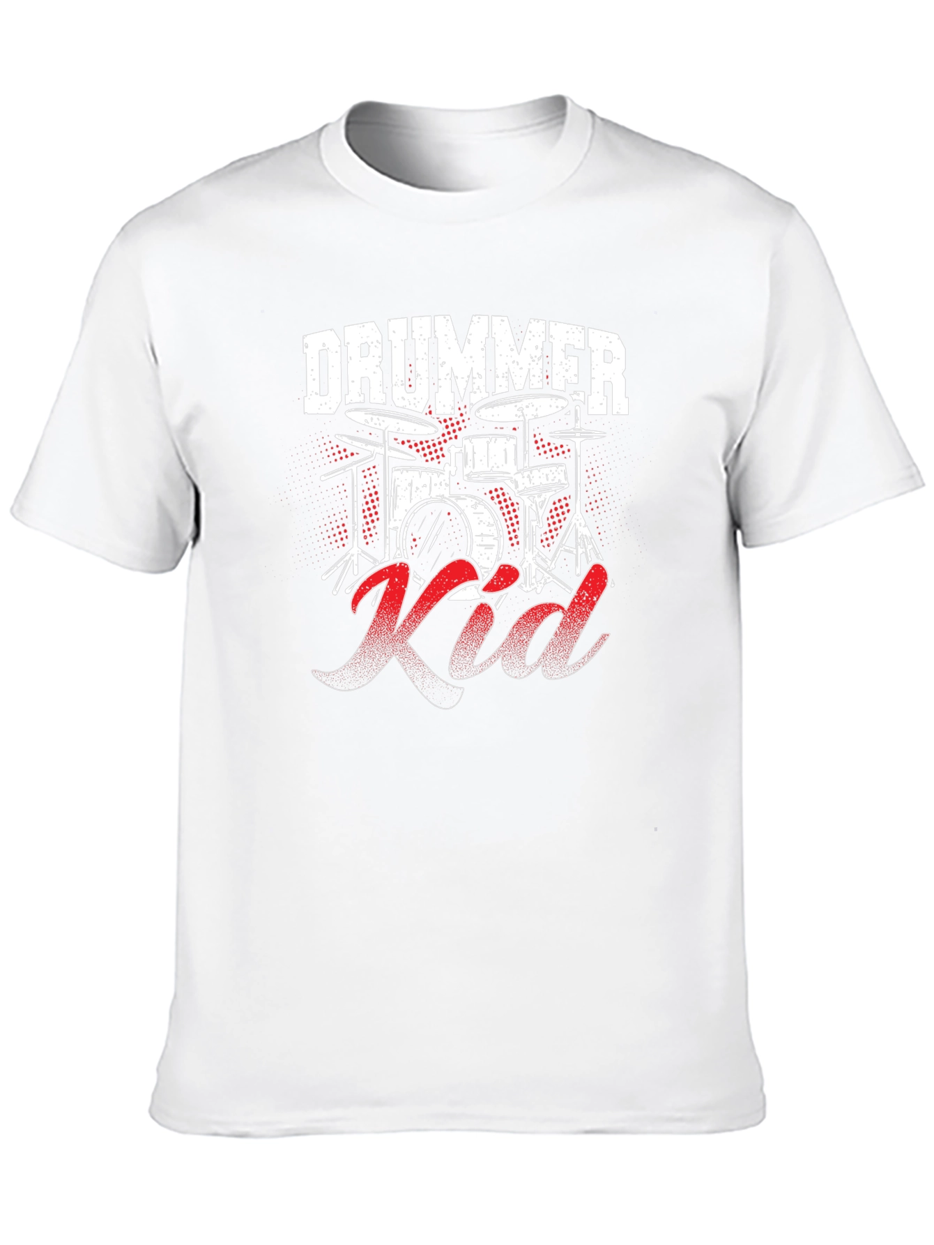 Drummer Kid Graphic Tee - Black Cotton T-Shirt