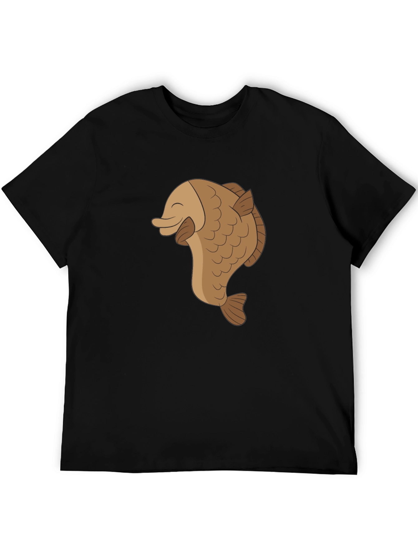 Happy Fish Graphic Tee - Black Cotton Comfort