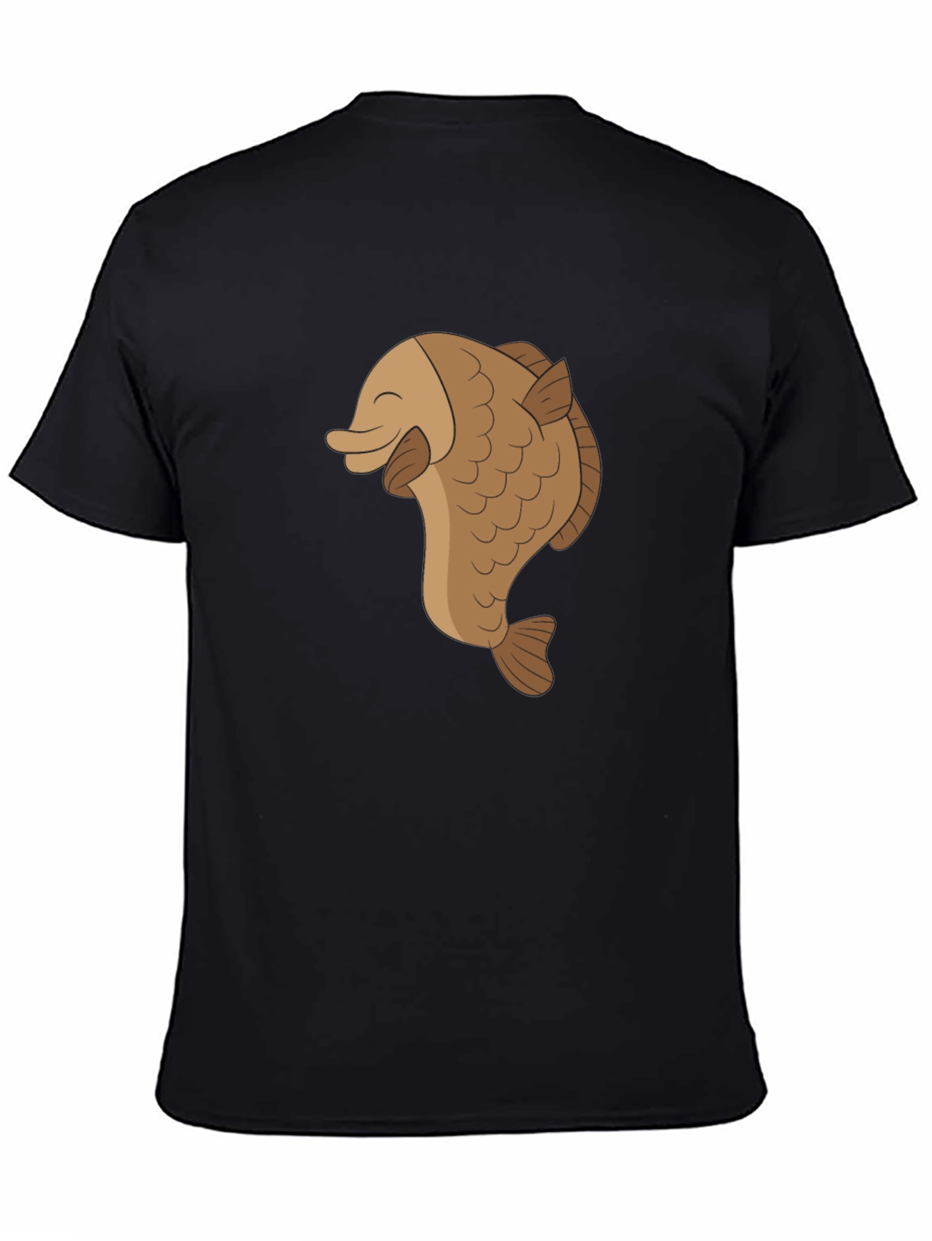 Happy Fish Graphic Tee - Black Cotton Comfort