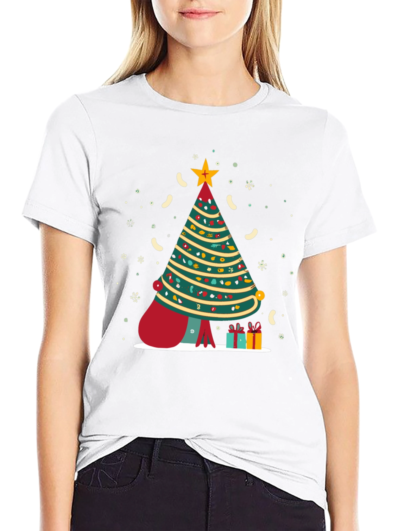 Festive Christmas Tree Graphic Tee - Holiday Season Style