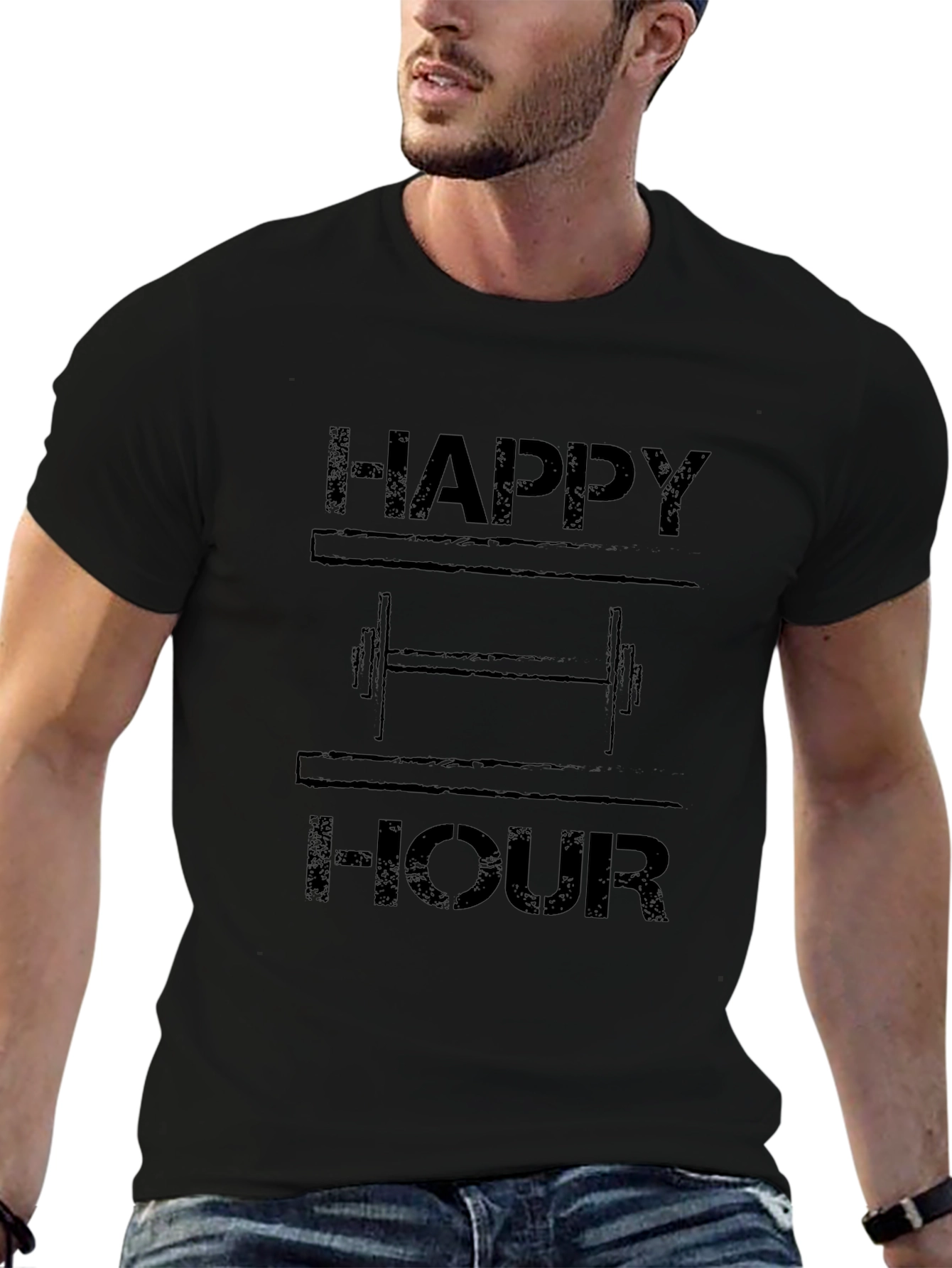 Happy Hour Workout T-Shirt - Gym Humor