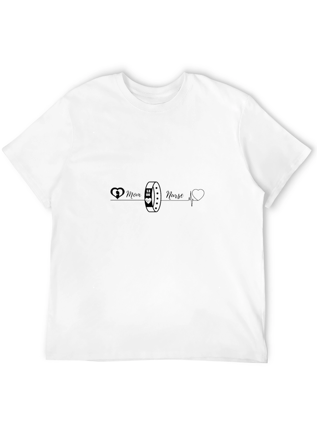 Mom Nurse Heartbeat Graphic T-Shirt