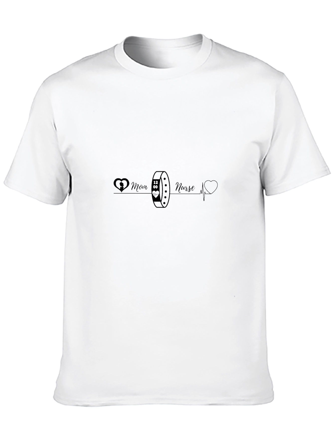 Mom Nurse Heartbeat Graphic T-Shirt