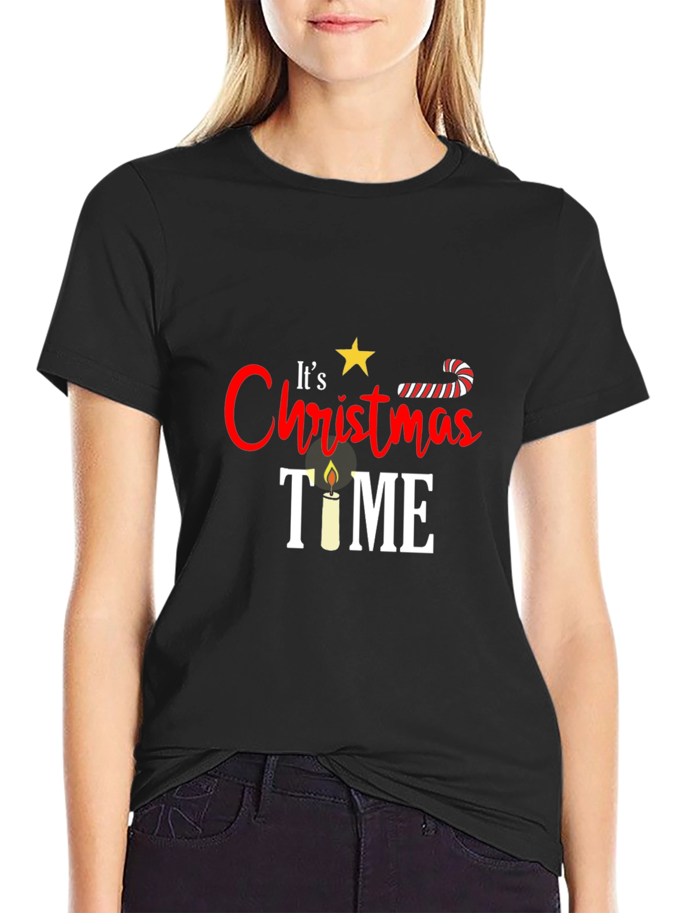 Festive Christmas Time Graphic Tee - Holiday Cheer