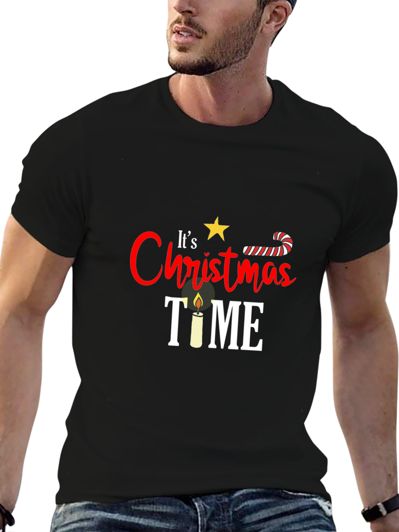Festive Christmas Time Graphic Tee - Holiday Cheer