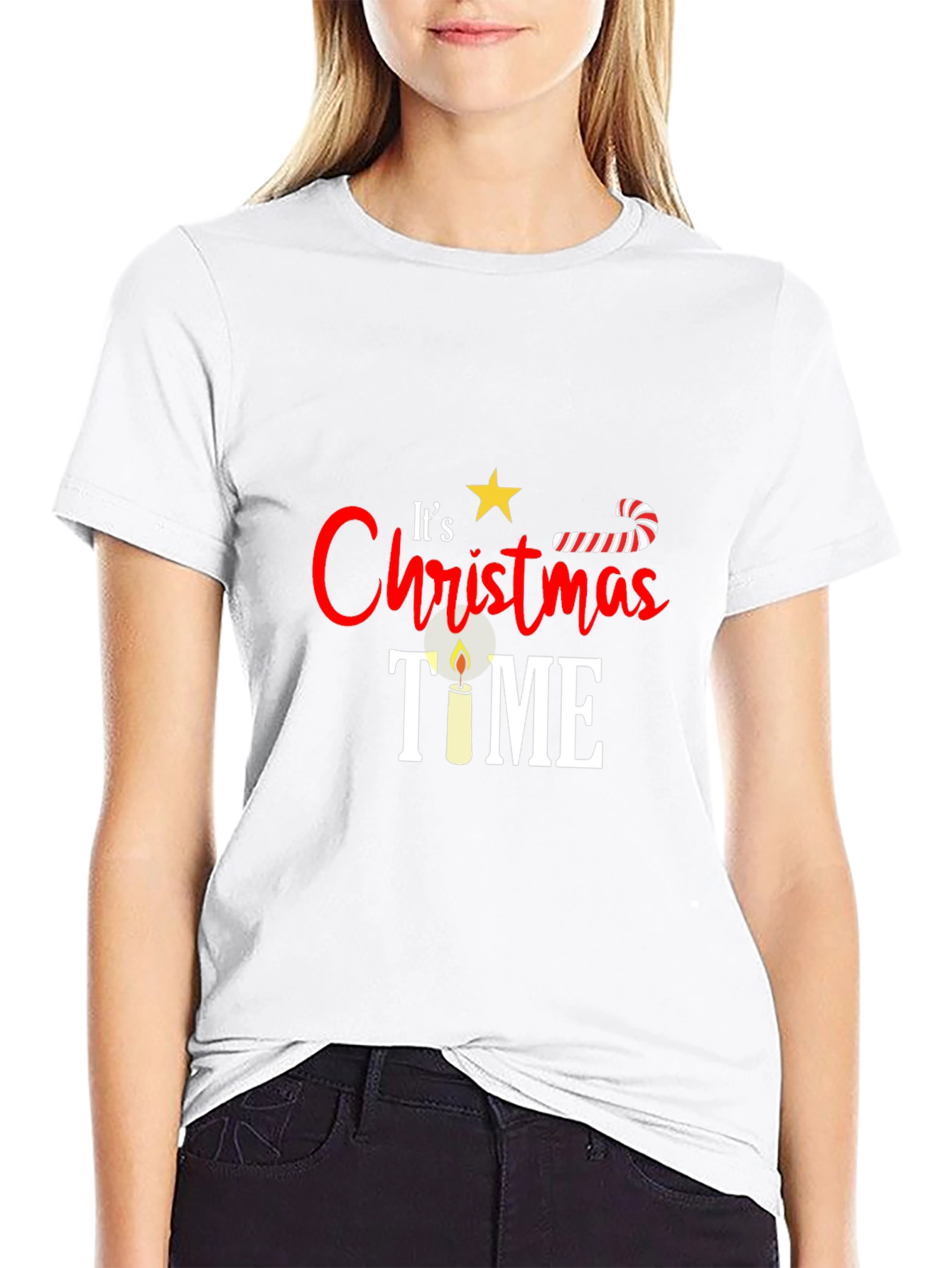 Festive Christmas Time Graphic Tee - Holiday Cheer