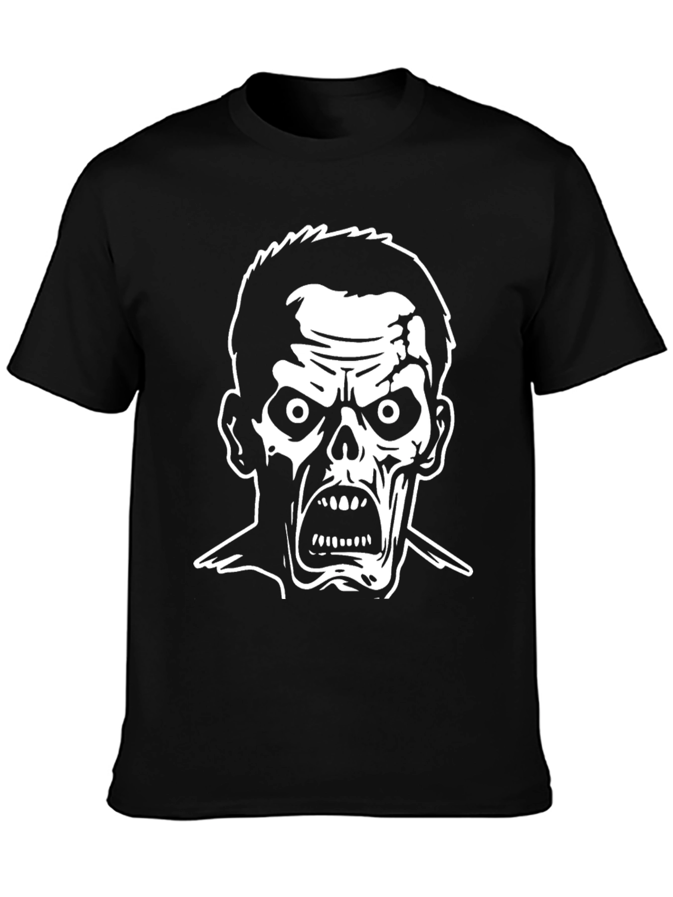 Zombie Graphic Print Black T-Shirt
