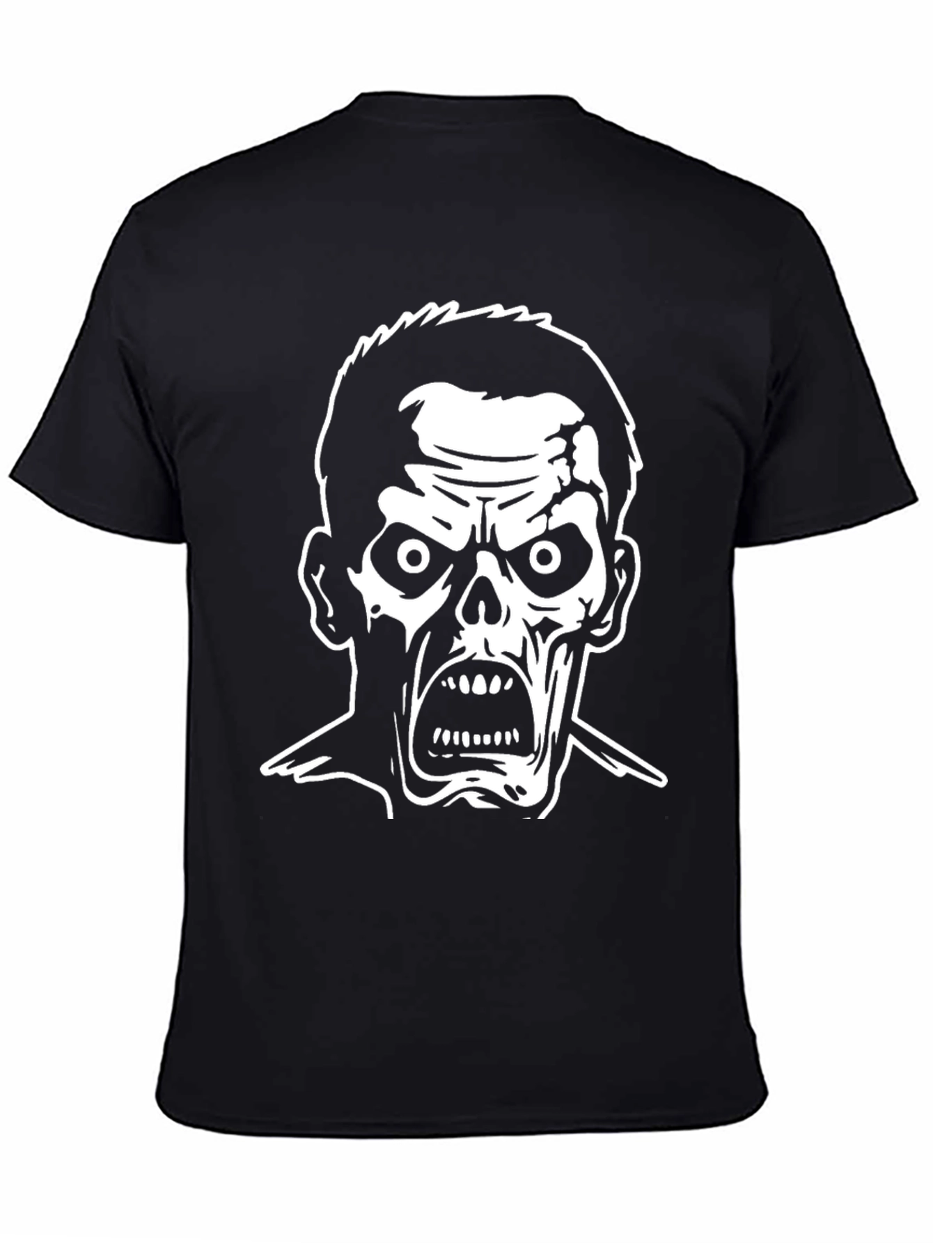 Zombie Graphic Print Black T-Shirt