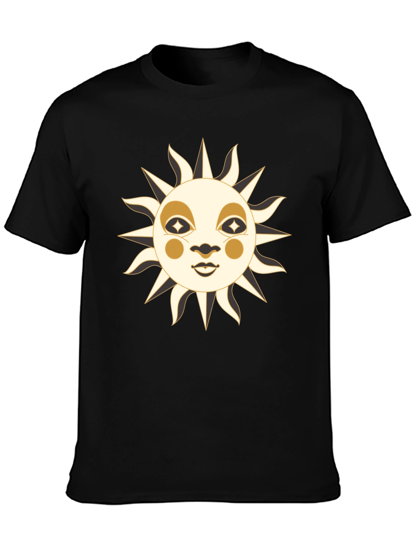 Celestial Sun Face Graphic T-Shirt