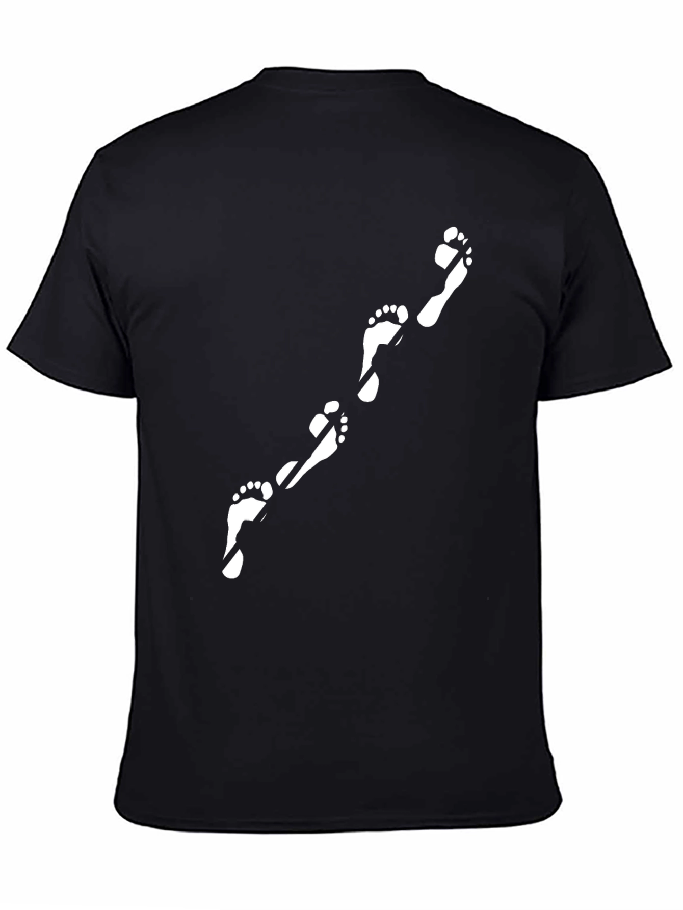 Footprint Track Graphic T-Shirt - Black