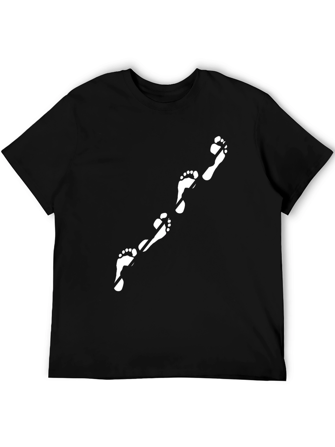 Footprint Track Graphic T-Shirt - Black