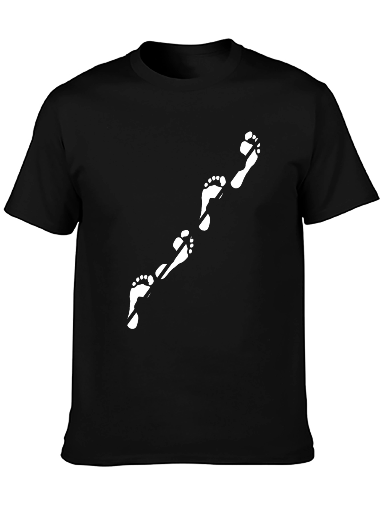 Footprint Track Graphic T-Shirt - Black