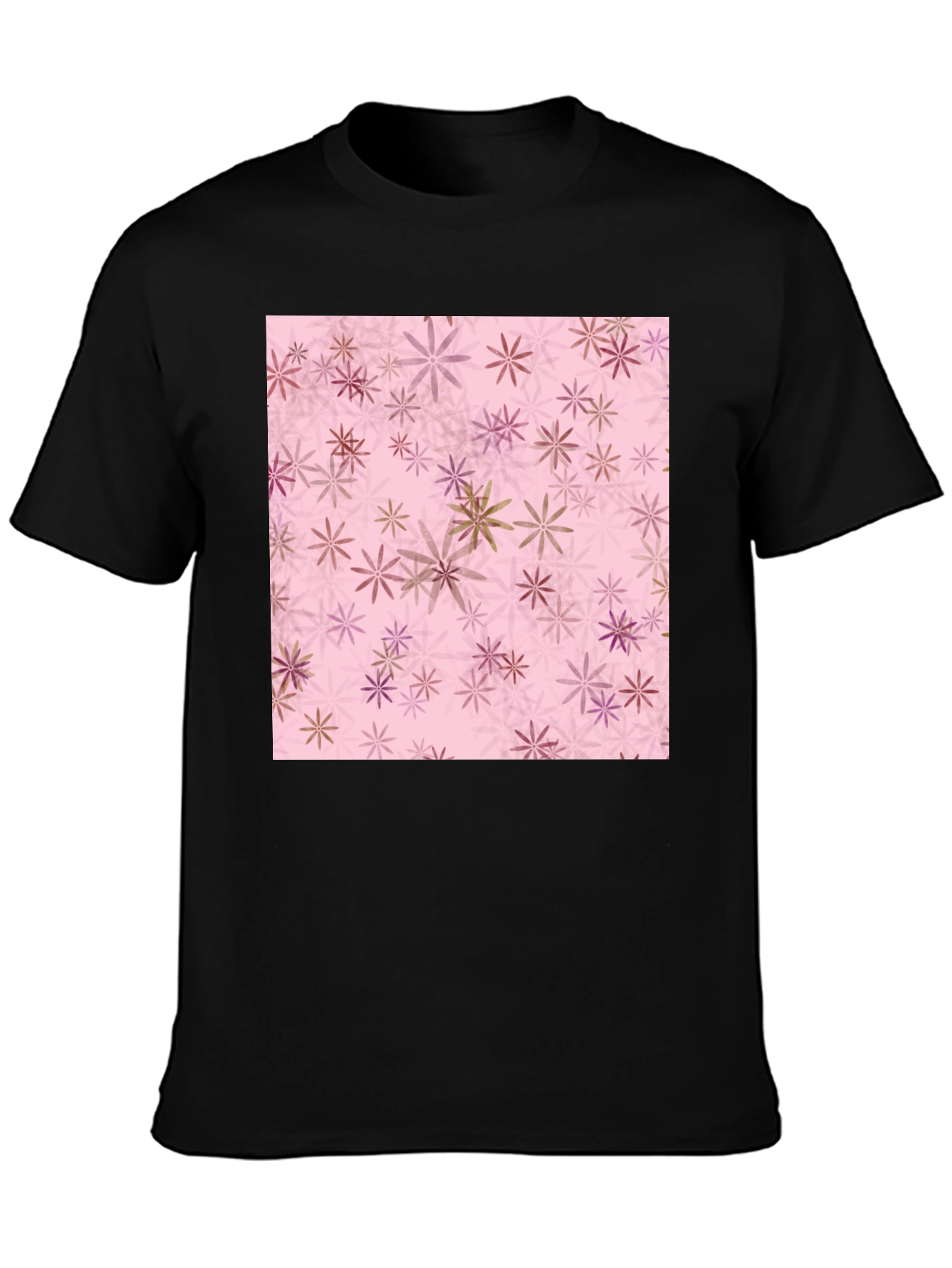 Floral Pattern Tee - Black