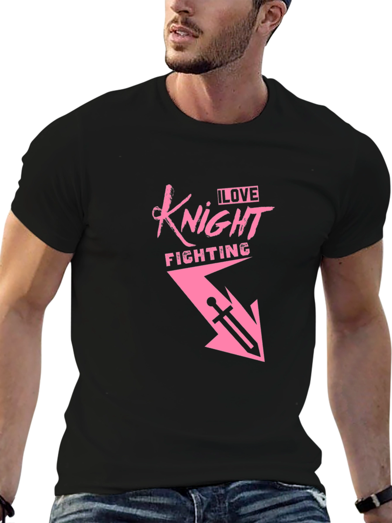 I Love Knight Fighting T-Shirt - Black