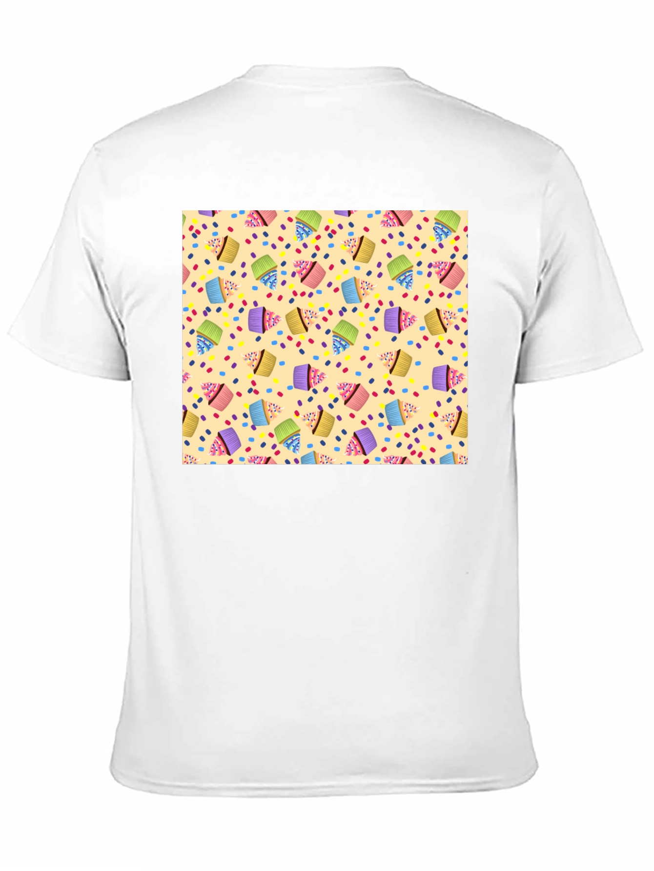 Cupcake Patterned Black T-Shirt