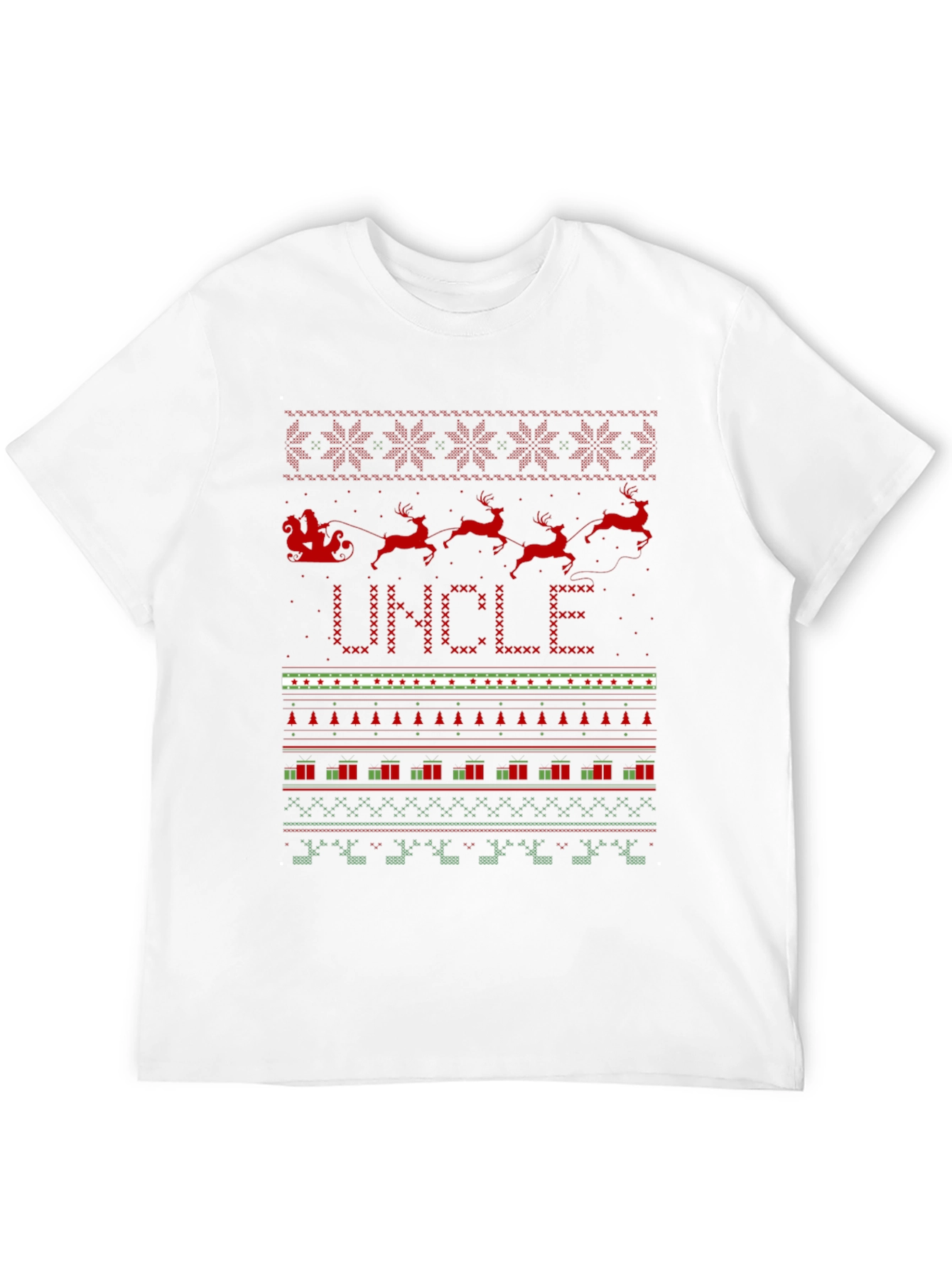 Uncle Christmas Sweater Style T-Shirt