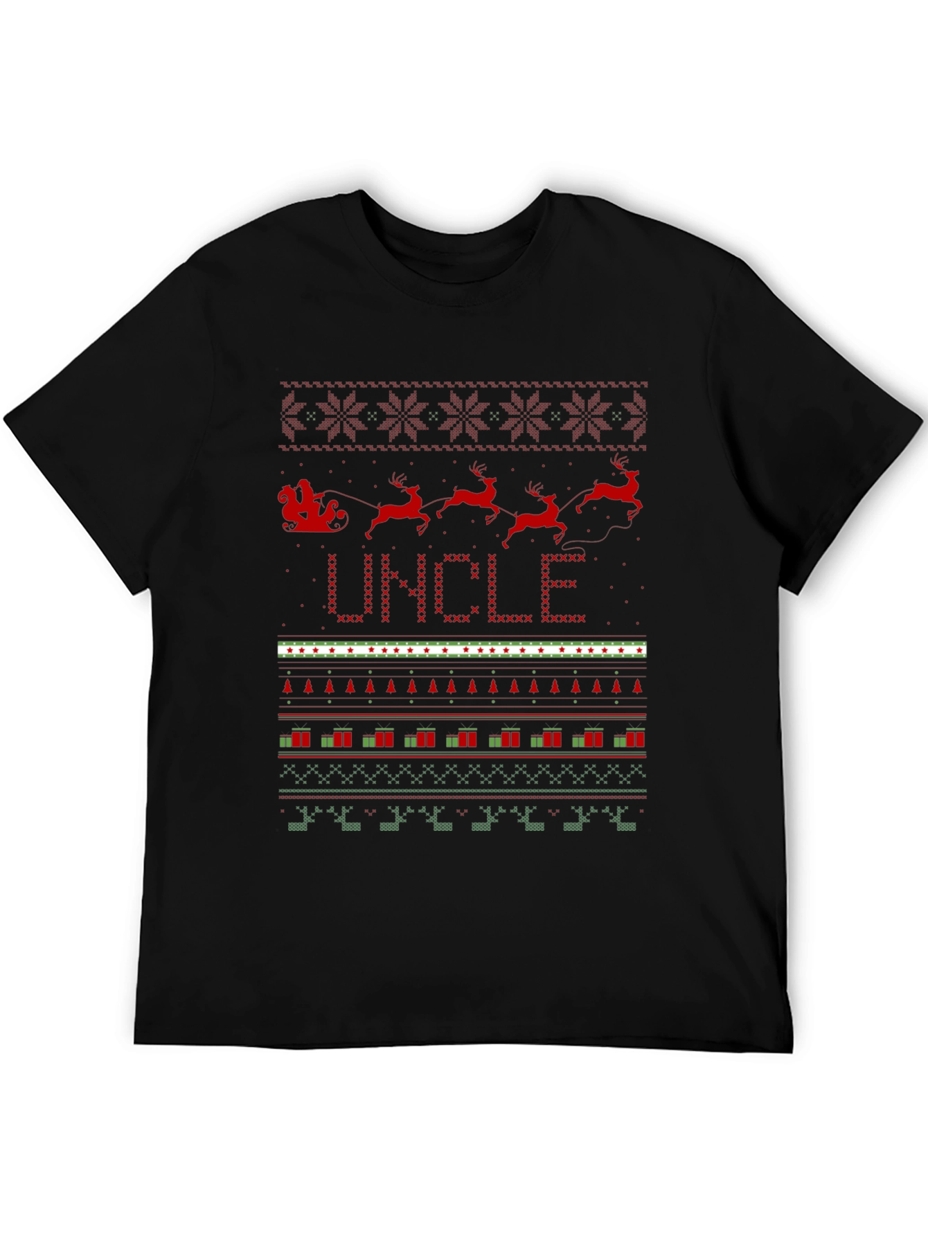 Uncle Christmas Sweater Style T-Shirt