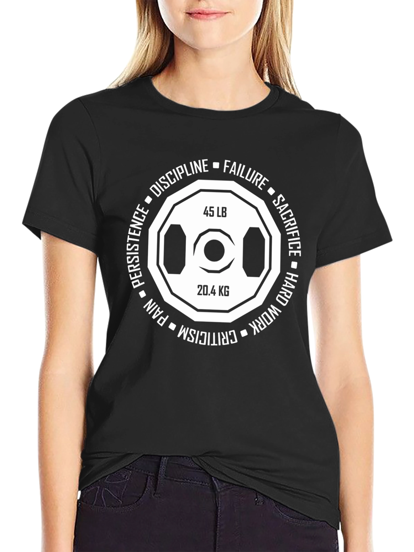 Motivational Weightlifting T-Shirt - Discipline Sacrifice Failure