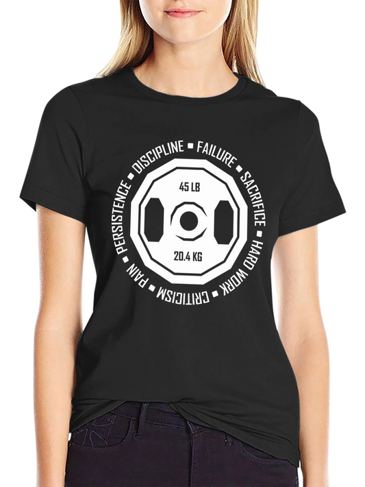 Motivational Weightlifting T-Shirt - Discipline Sacrifice Failure