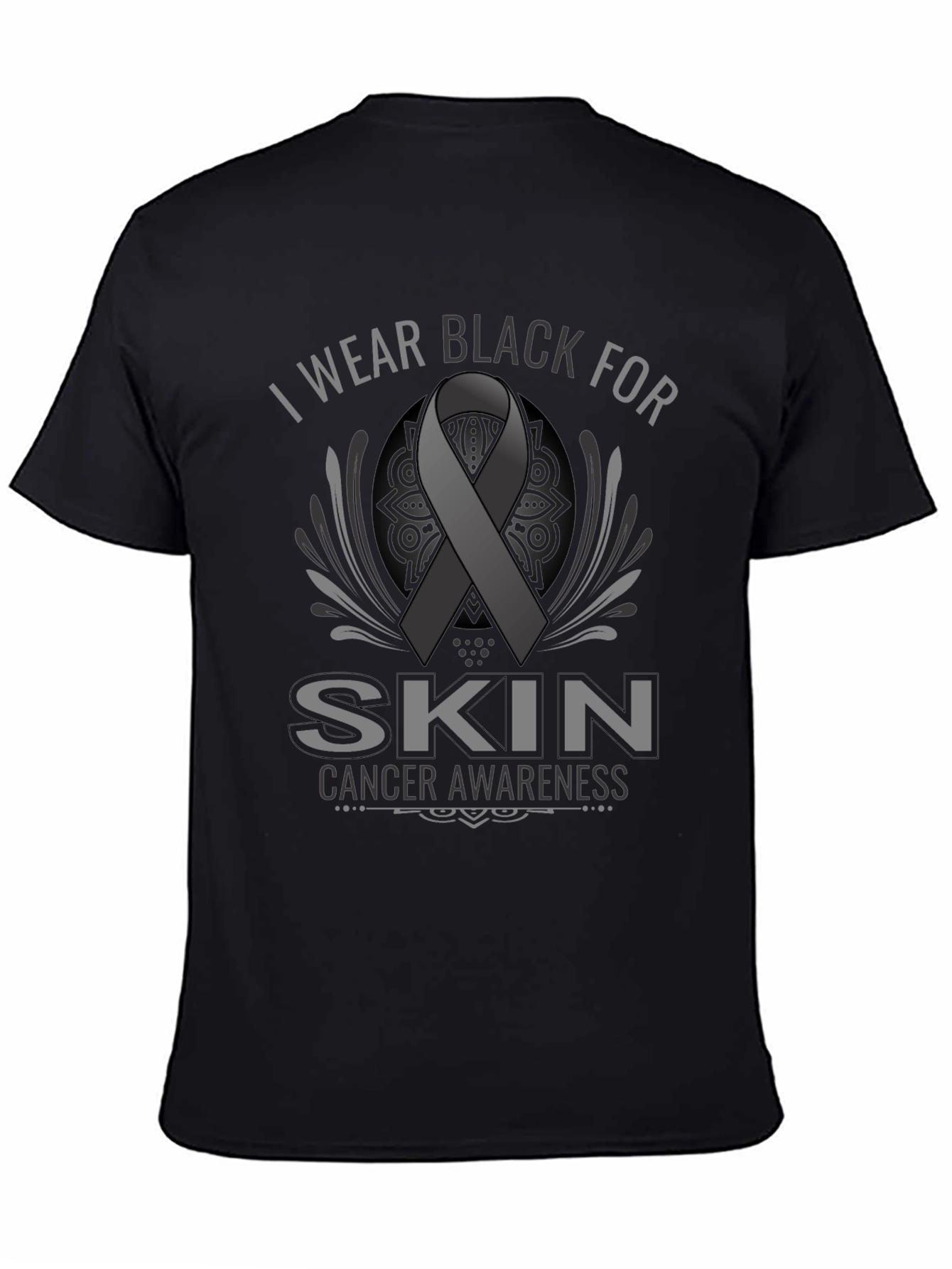 Skin Cancer Awareness Ribbon T-Shirt - Black