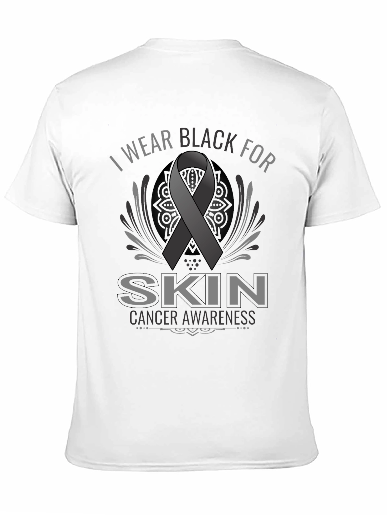Skin Cancer Awareness Ribbon T-Shirt - Black