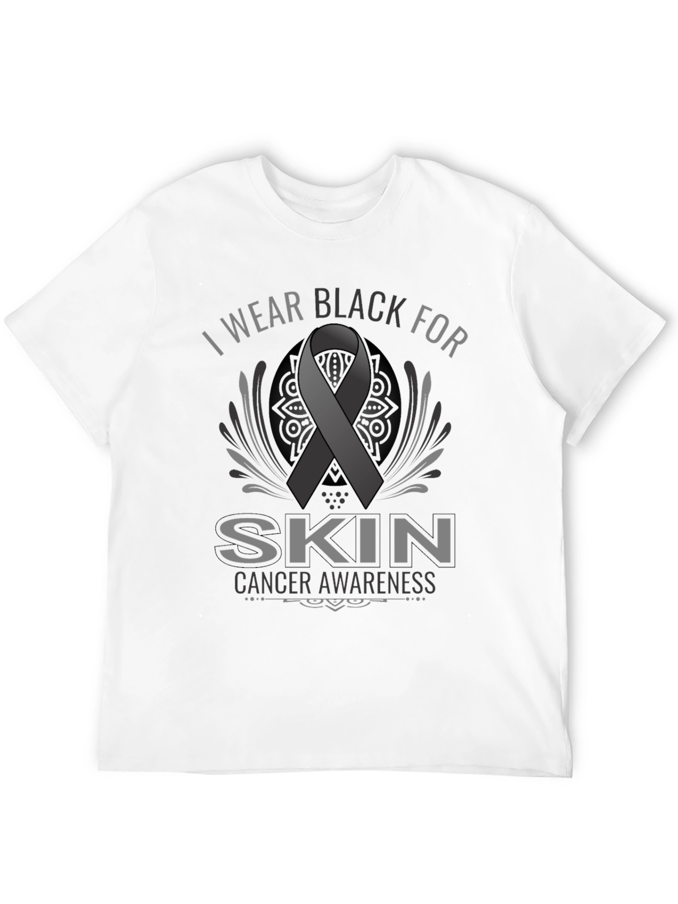 Skin Cancer Awareness Ribbon T-Shirt - Black