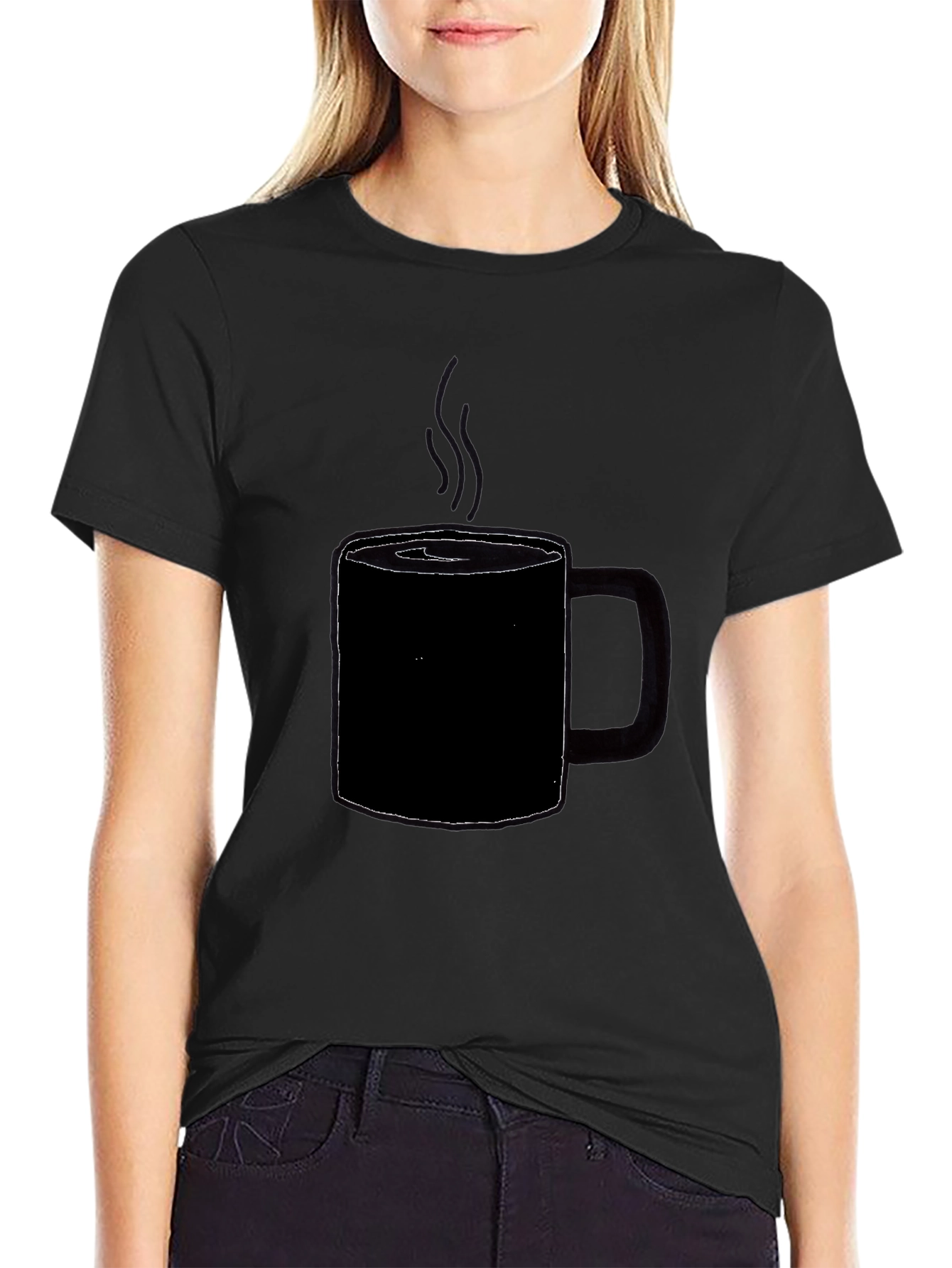 Coffee Cup Graphic T-Shirt - Black