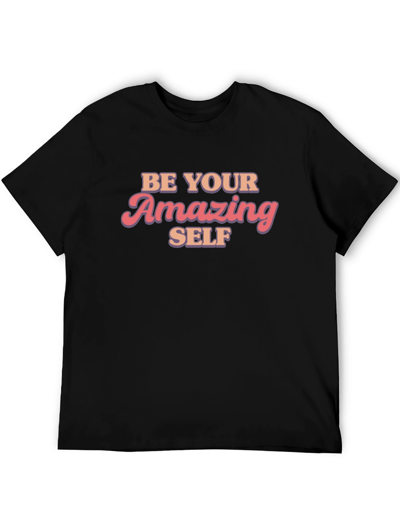 Be Your Amazing Self Black Graphic T-Shirt