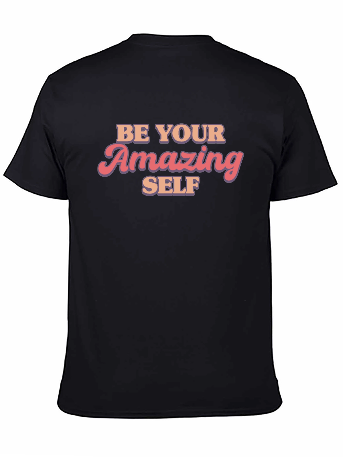Be Your Amazing Self Black Graphic T-Shirt
