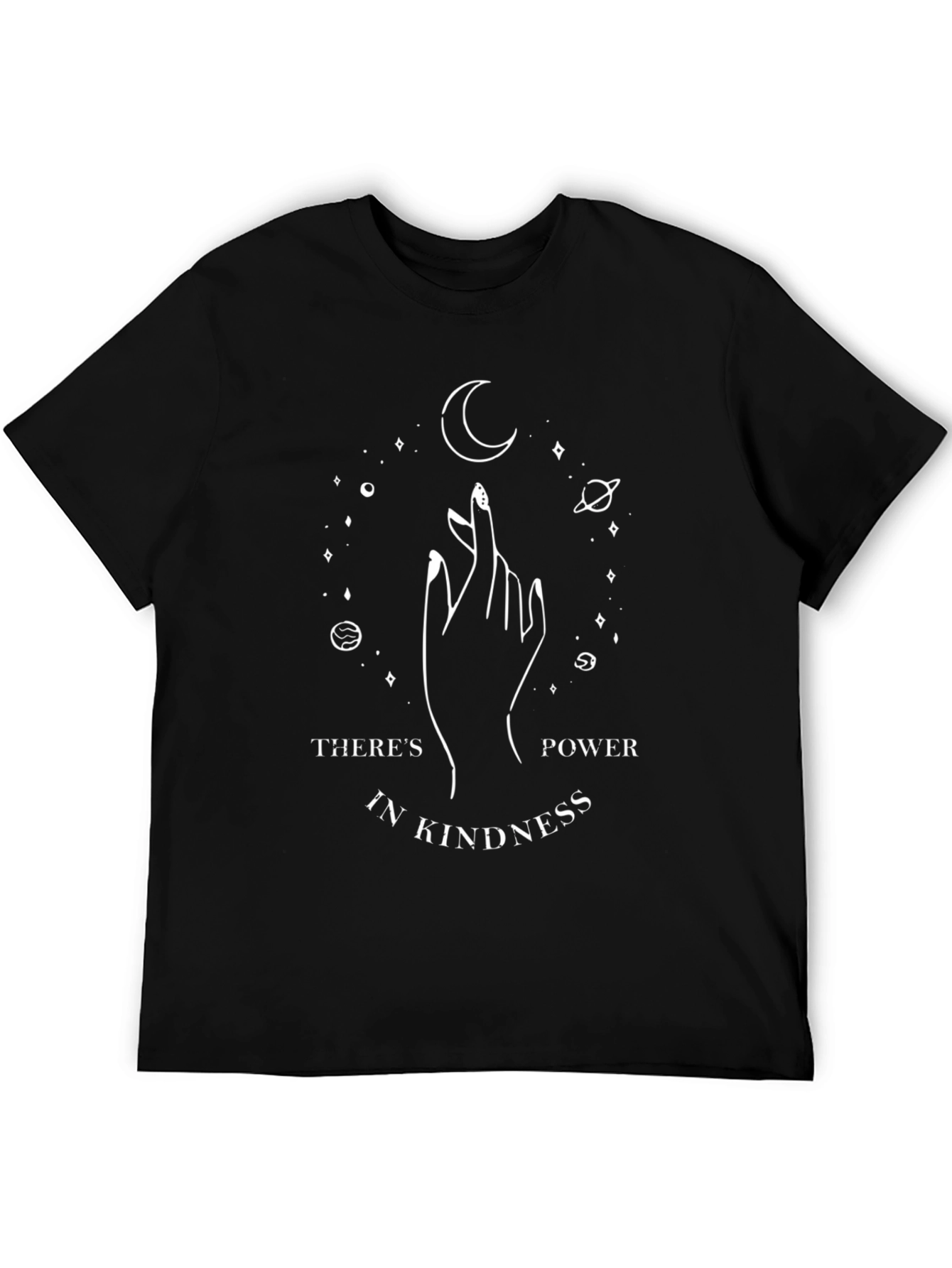 Theres Power in Kindness Black Graphic T-Shirt