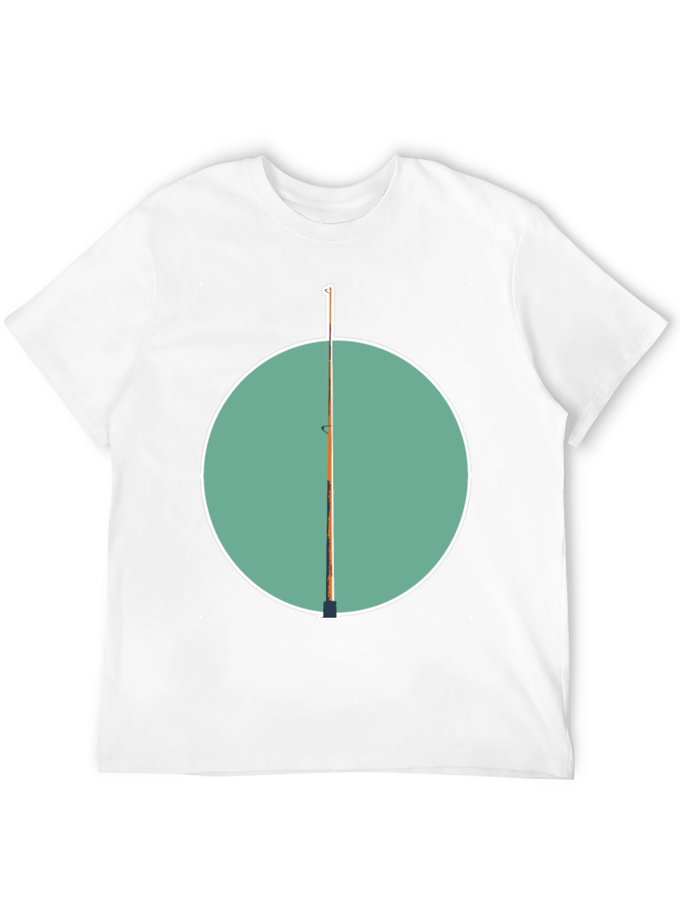 Fishing Pole Graphic Tee - Black Cotton Casual Shirt