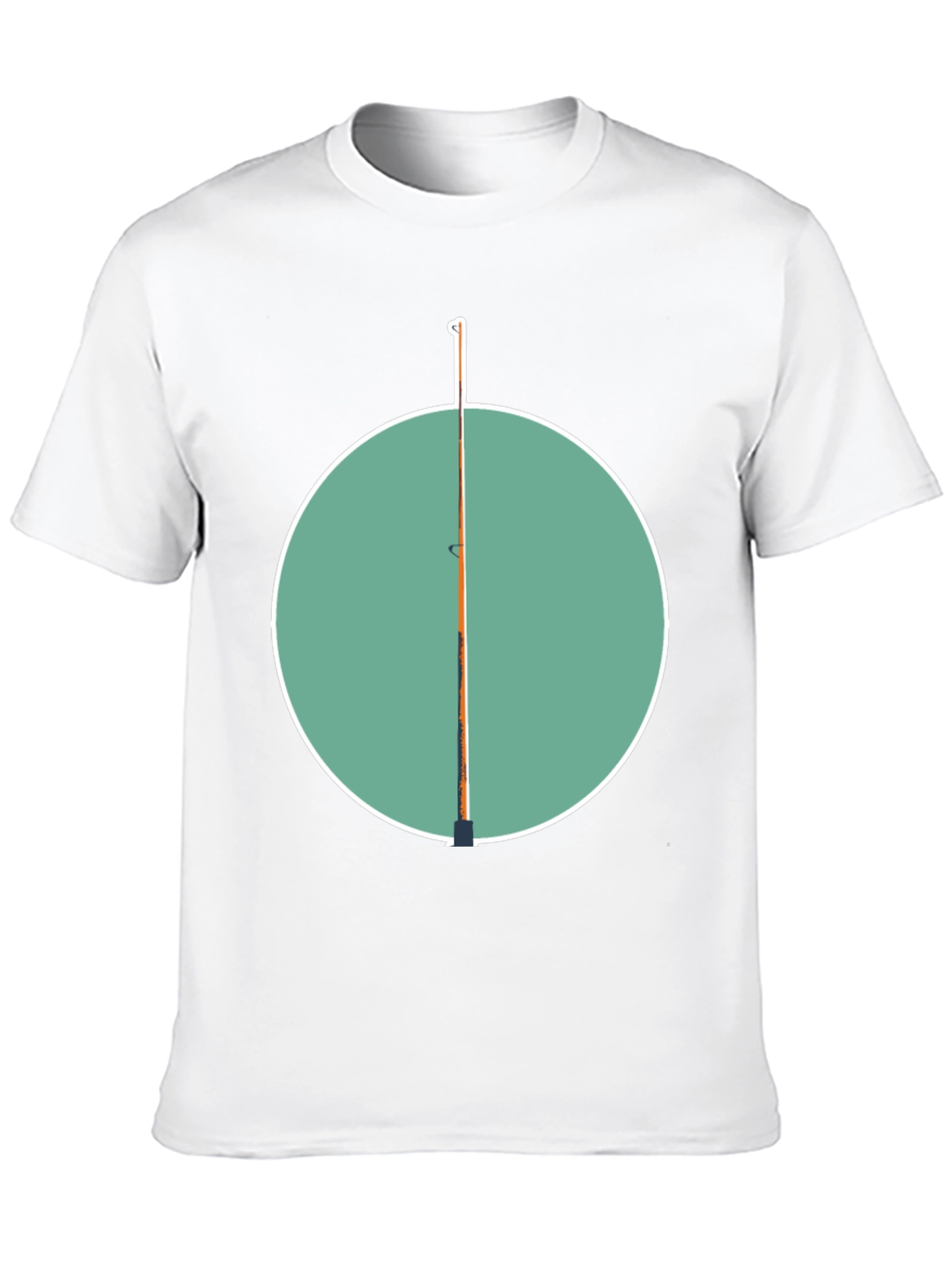 Fishing Pole Graphic Tee - Black Cotton Casual Shirt