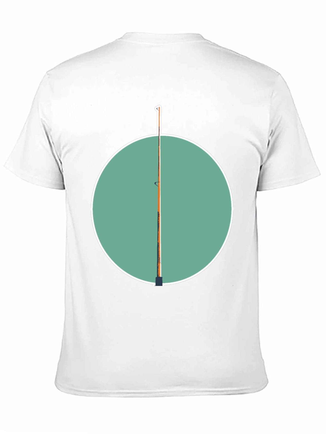 Fishing Pole Graphic Tee - Black Cotton Casual Shirt