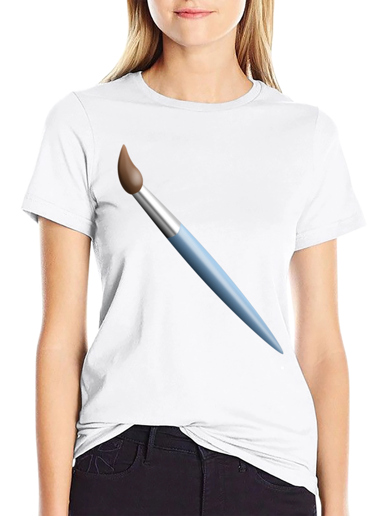 Paint Brush Graphic T-Shirt - Artistic Design Casual Wear