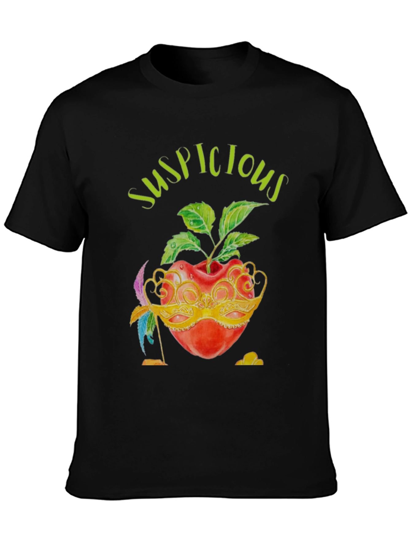 Suspicious Apple Graphic T-Shirt