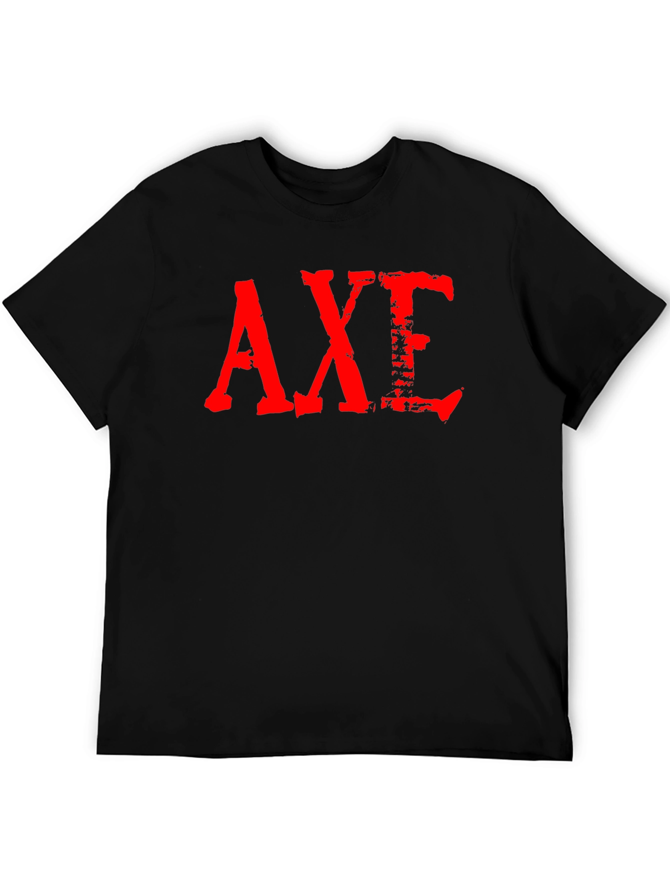 Grunge Red AXE Graphic Black T-Shirt