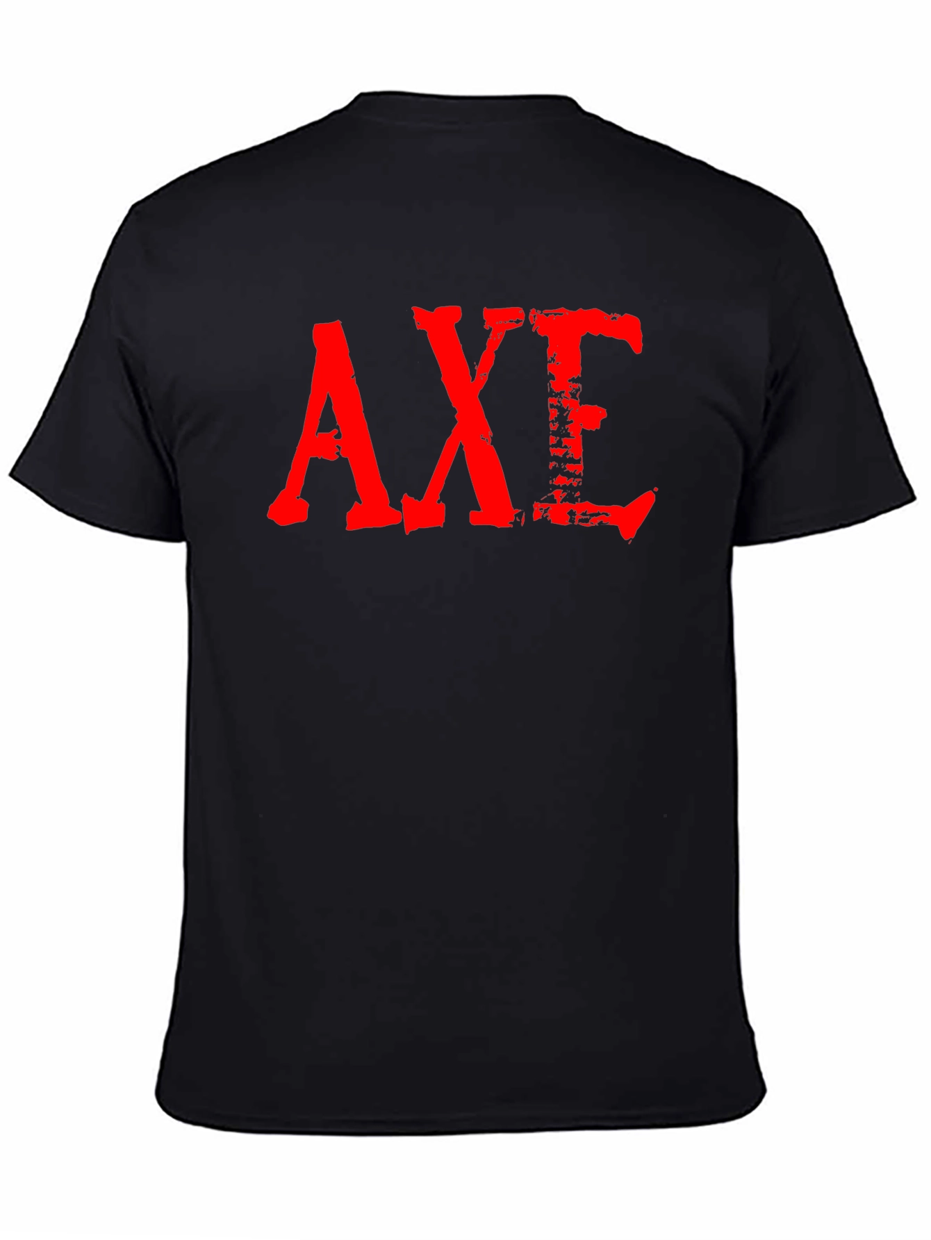 Grunge Red AXE Graphic Black T-Shirt