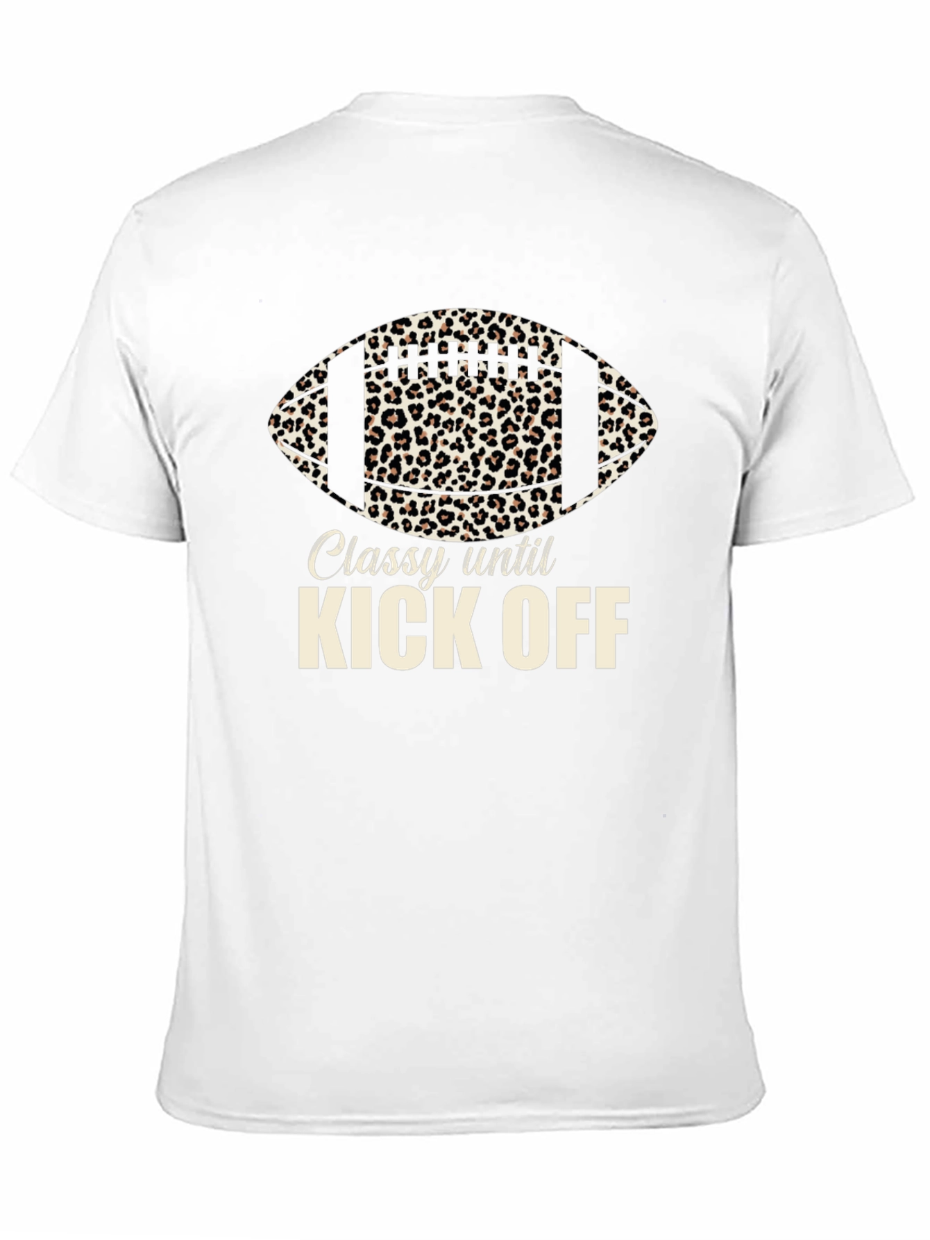 Classy Until Kick Off Football Leopard Print T-Shirt