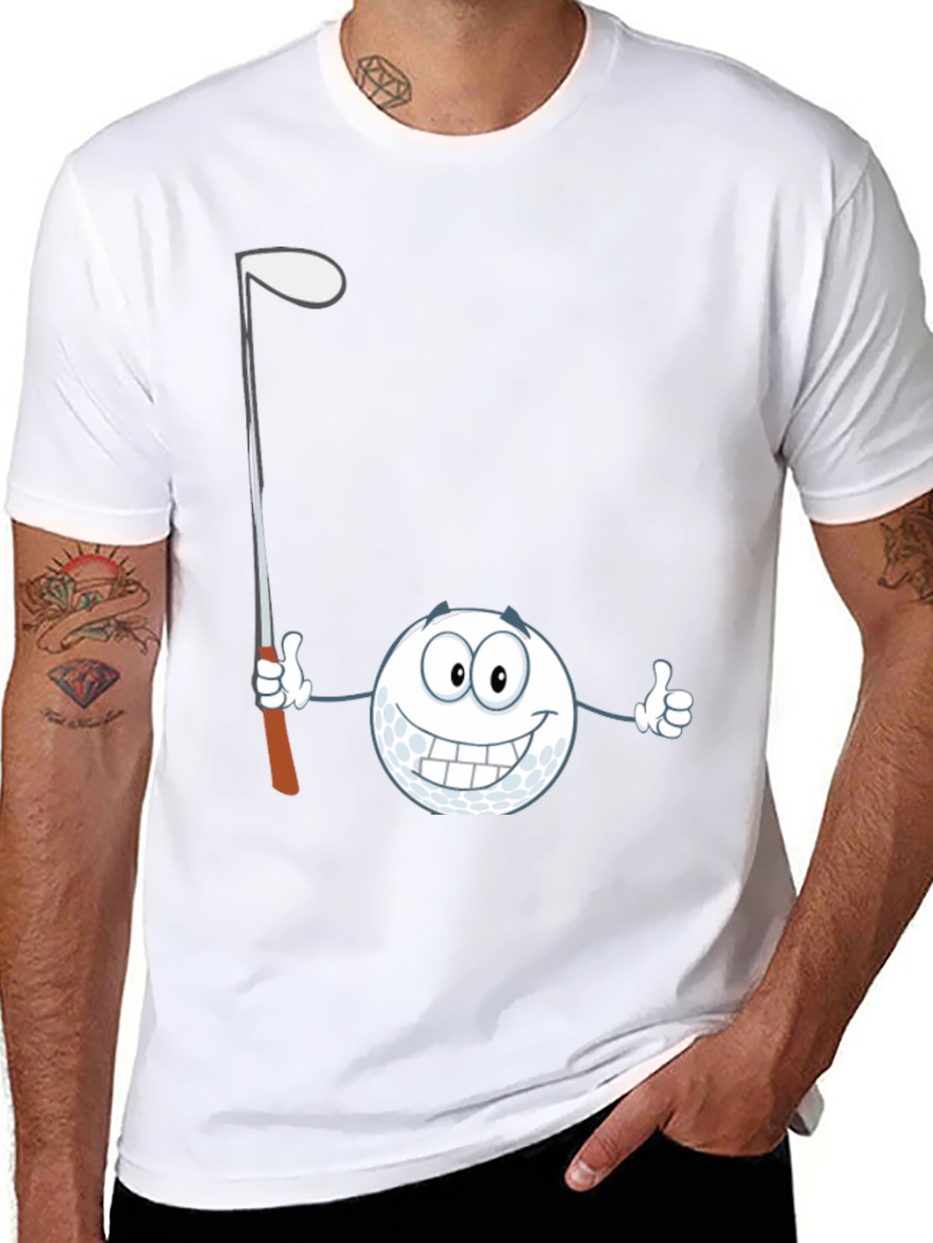 Golf Ball Cartoon T-Shirt - Funny Golfer Tee