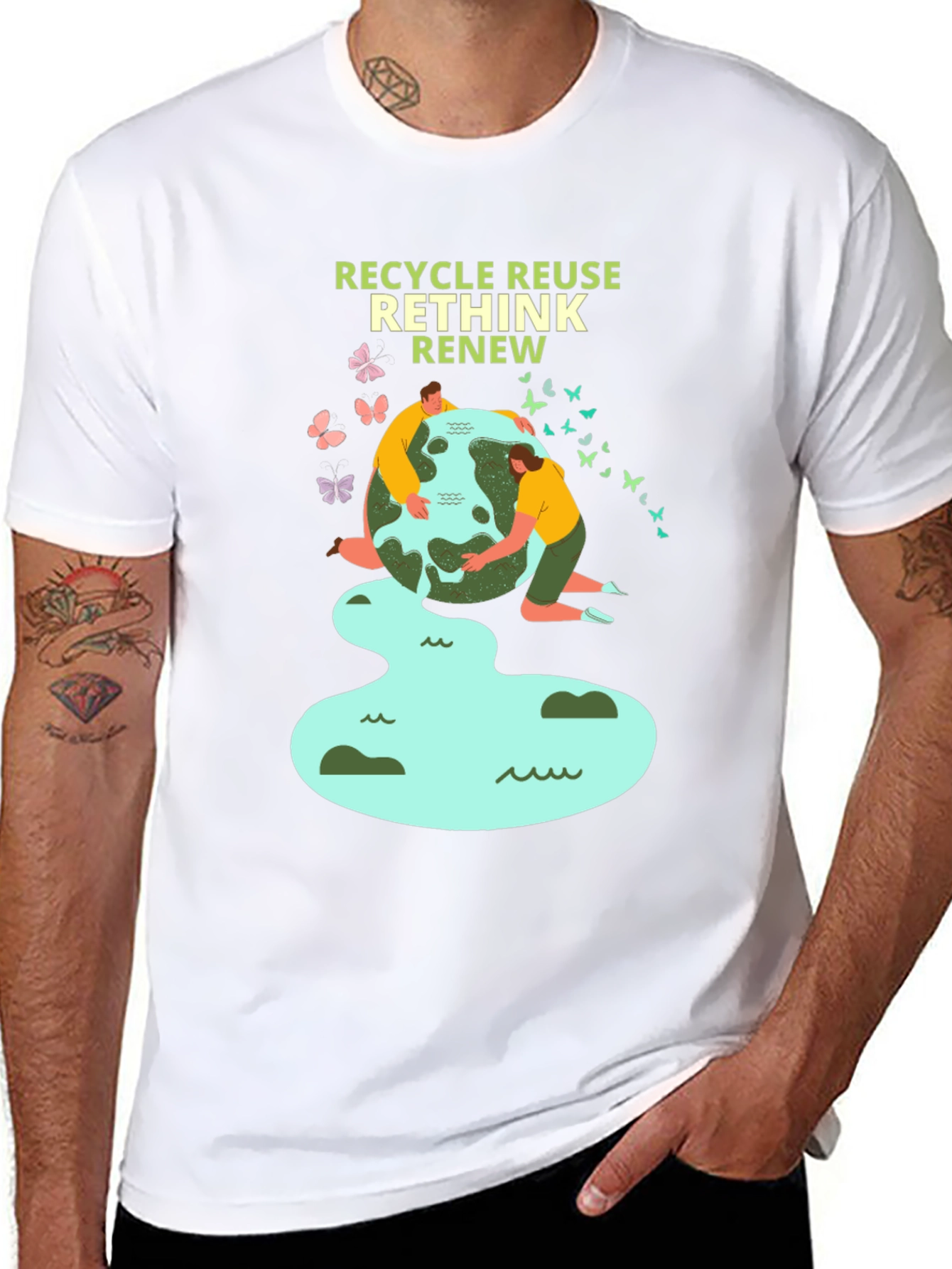 Eco-Friendly Recycle Reuse Rethink Renew T-Shirt