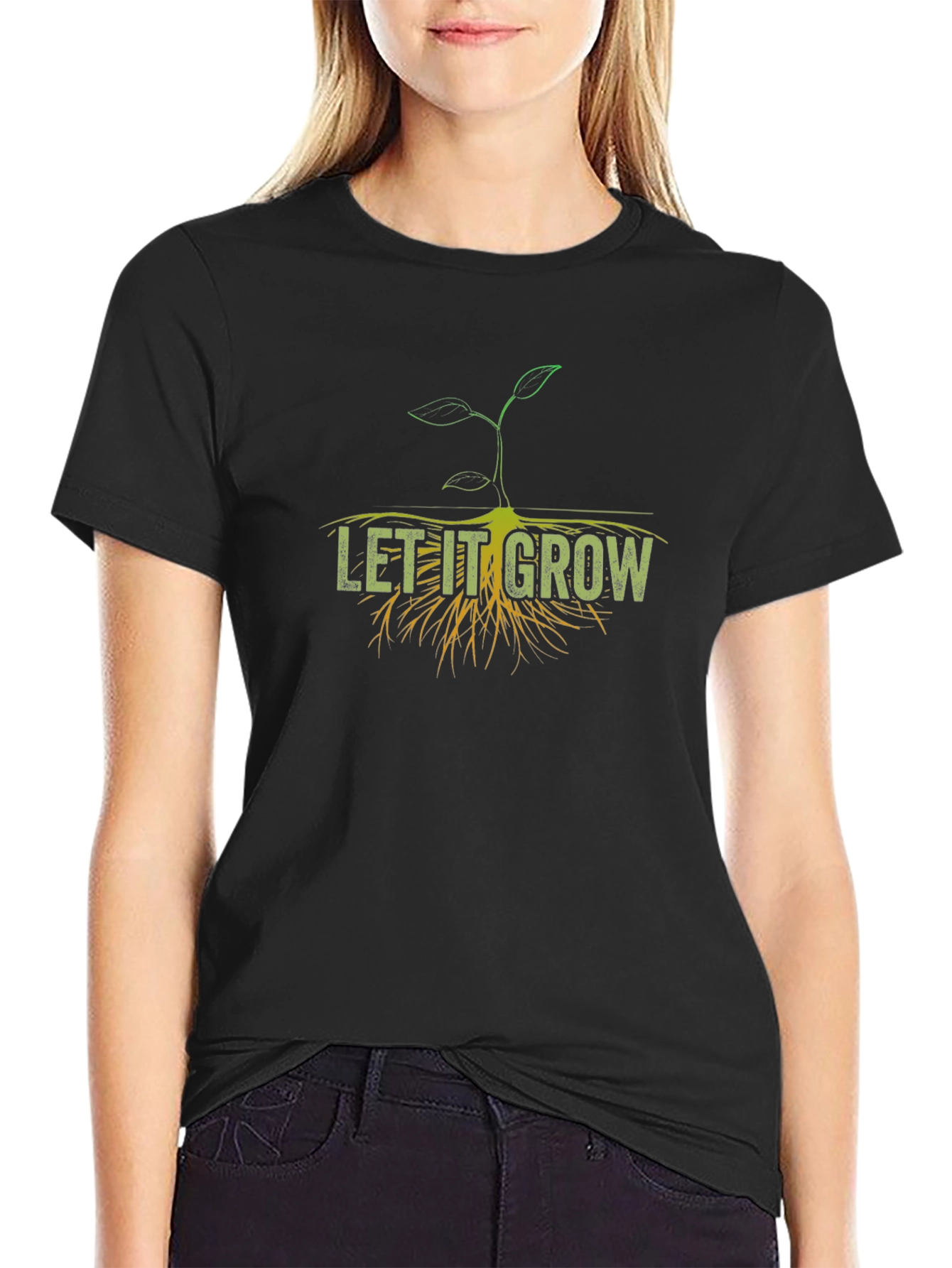 Let It Grow Graphic T-Shirt - Black Cotton Tee