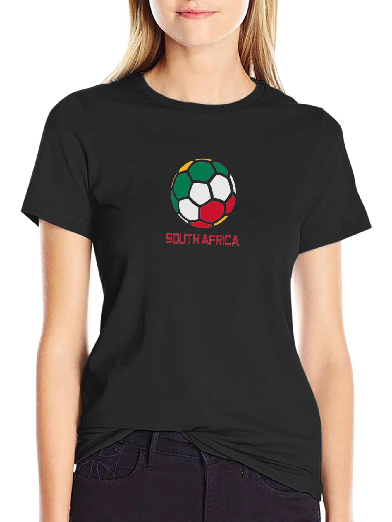 South Africa Soccer Ball Graphic Tee - Black