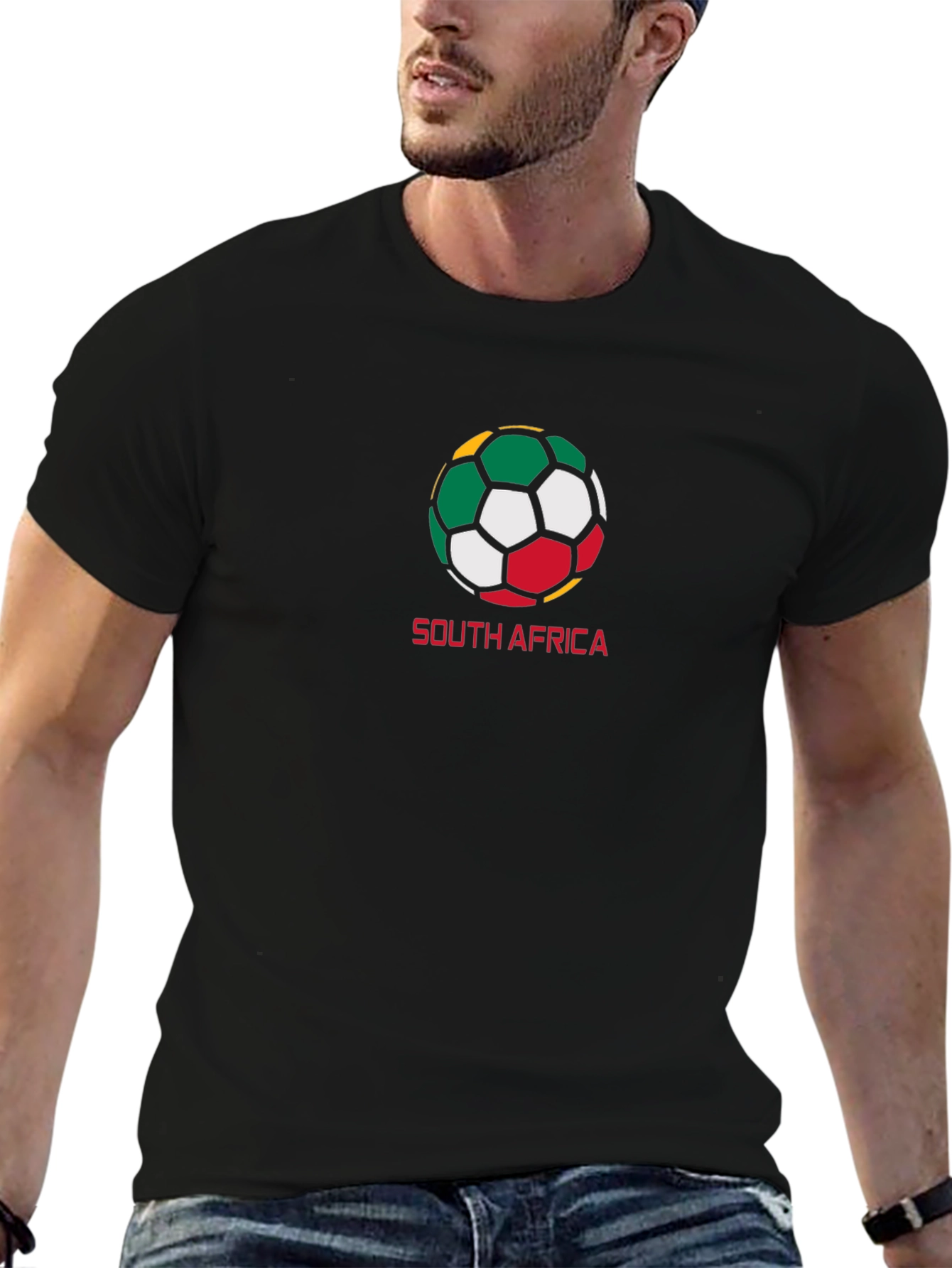 South Africa Soccer Ball Graphic Tee - Black